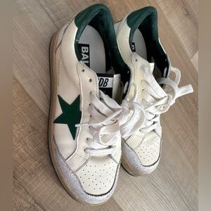 Goldstar White & Green Low-Top Sneakers